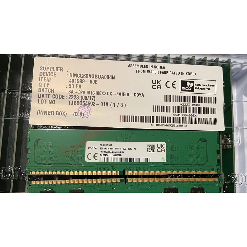 1개 HMCG66AGBUA084N RAM 8GB 1RX - Ddr5 8Gb 리뷰 및 가격